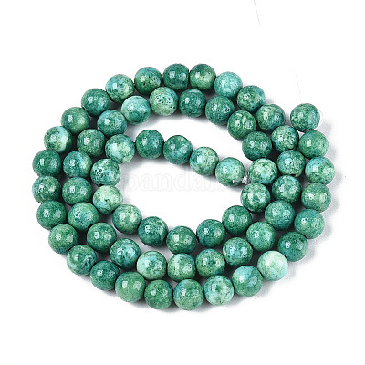 Окрашенные синтетические нити окаменелых бусин G-T139-6mm-66E-1