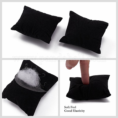 Черный прямоугольник бархатной подушке ювелирные изделия дисплей часы браслет X-BDIS-I001-01-1