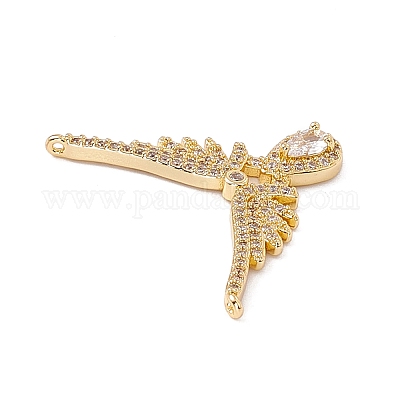 Подвески из латуни с микропаве из прозрачного кубического циркония 2 петля KK-E068-VC028-1