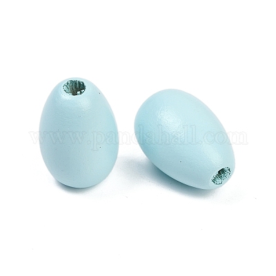 Спрей окрашены деревянные европейские бусины WOOD-F017-10C-1