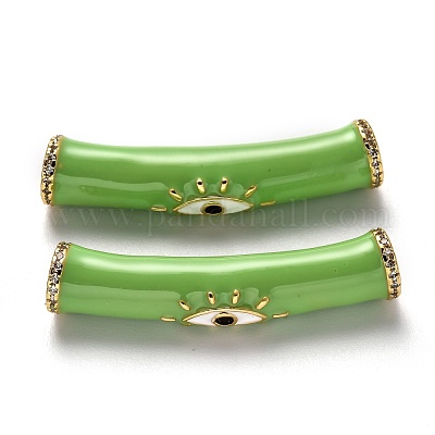 Латунные микро проложить прозрачный бисер кубического циркония трубки KK-B028-21G-A-1