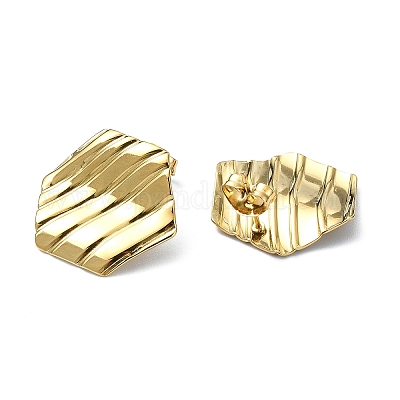 Серьги-гвоздики из нержавеющей стали 201 с ионным покрытием (IP) EJEW-K270-20G-1