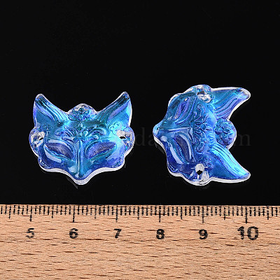 Подвески-соединители из прозрачного стекла с гальваническим покрытием&nbsp;EGLA-N053-02E-1