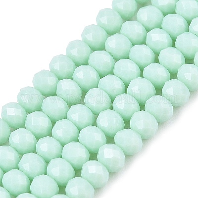 Непрозрачный сплошной цвет имитация нефрита стеклянные бусины пряди EGLA-A044-P3mm-D14-1
