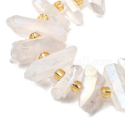 Гальванические природный кристалл кварца бусы пряди G-F800-F11-1