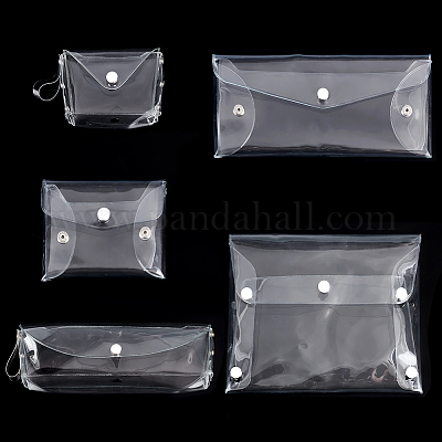 bolsa de cosméticos rectangular de PVC transparente con