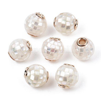 Натуральные белые бусины из ракушек SSHEL-N034-131J-1