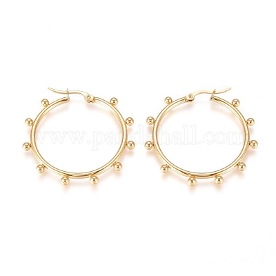 Серьги-кольца из нержавеющей стали 304 EJEW-E258-01G-1