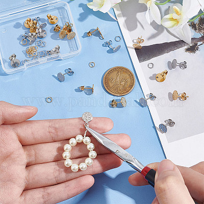 24 шт. 6 стиля ионного покрытия (IP) 304 нержавеющая сталь плоские круглые выводы штифта STAS-UN0050-66-1