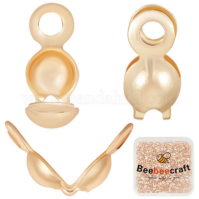 400 шт. латунные наконечники для бусин KK-BBC0004-50-1