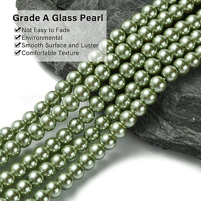 Экологичные нити жемчужных бусин из окрашенного стекла HY-A008-6mm-RB055-1