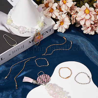 200шт 2 цвета железные шариковые цепи с разъемами IFIN-SP0001-15-1