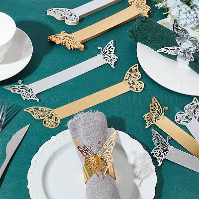 100 шт. 4 стиля металлических бумажных колец для салфеток AJEW-GO0002-04-1