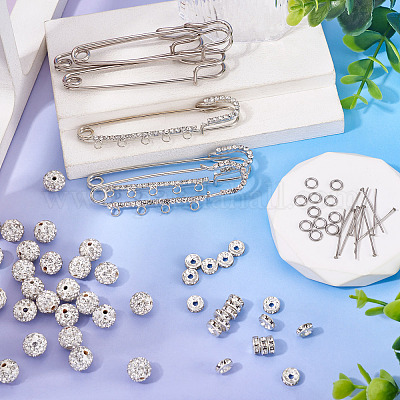 8 шт. 4 стиля железных булавок со стразами&nbsp;FIND-TA0008-81-1