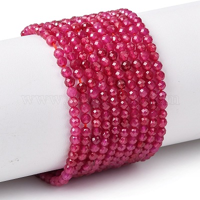 Нити бусин из красного корунда&nbsp;G-Z123-A01-3mm-1