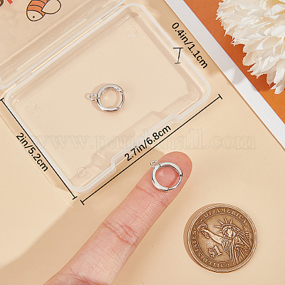 1 пара серег-колец из стерлингового серебра с родиевым покрытием STER-BBC0006-31P-1