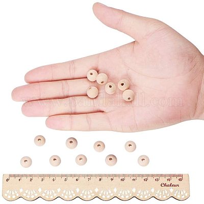 50pcs 12mm Round Unfinished Wooden Craft Beads DIY Jewelry