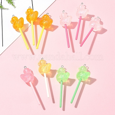 10 шт. большие подвески из светящейся полупрозрачной смолы FIND-FS0002-91B-1