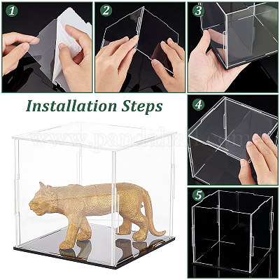 Customizable Size Acrylic Display Cabinet with Light Storage Box Building  Block Model Display Case Clear Dustproof Display Box