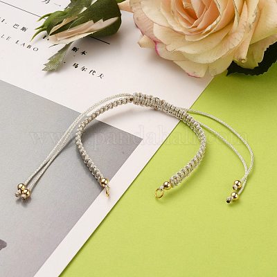 Регулируемый плетеный браслет из полиэфирного шнура AJEW-JB00760-01-1