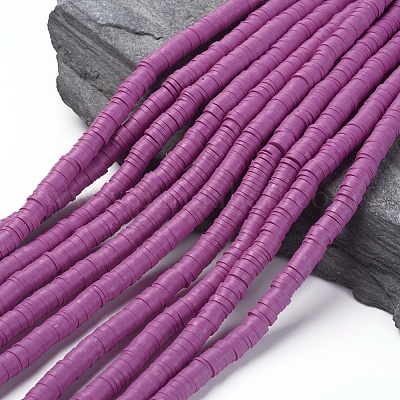 Плоские круглые бусины из глины ручной работы полимерные CLAY-R067-6.0mm-05-1