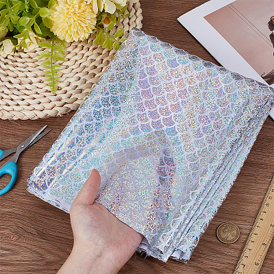 Полиэстеровая ткань с рыбьей чешуей&nbsp;DIY-WH20063-038A-1