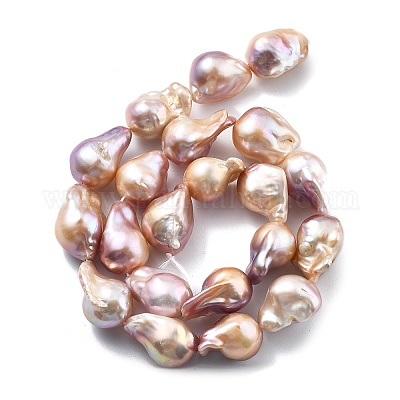 Нити натуральных бусин с ядровым жемчугом PEAR-B004-15C-04D-1