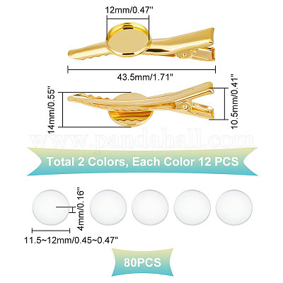 Набор для самостоятельного изготовления заколок для волос в виде купола из кожи аллигатора DIY-UN0004-71-1