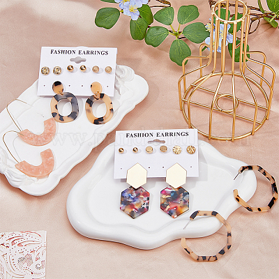 20 шт. 10 стильных акриловых висячих серег-гвоздиков EJEW-FI0001-64-1