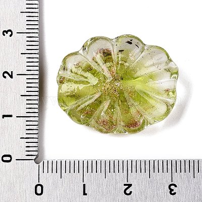 Светящиеся бусины лэмпворк из золота и песка ручной работы FOIL-T006-04E-1