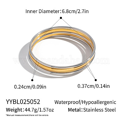 5 шт. браслетов в винтажном стиле из нержавеющей стали 304 для женщин TU6606-4-1