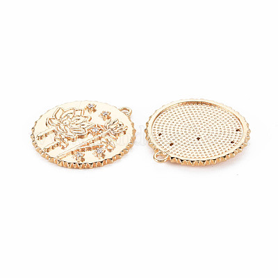 Латунные микропаве прозрачные подвески с фианитом KK-S364-191-1