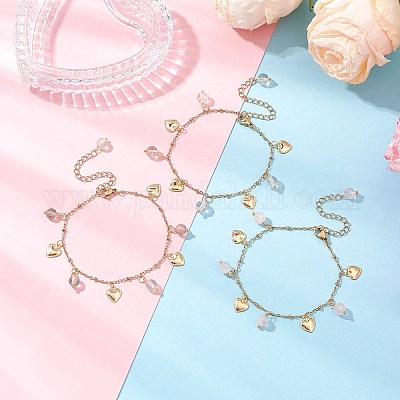 3 шт. браслеты с круглыми бусинами из натурального флюорита BJEW-JB12029-1