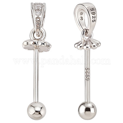 2 шт. 925 подвески из стерлингового серебра со стразами FIND-ME0001-74B-1