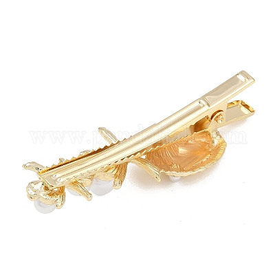 Заколки для волос из кожи аллигатора из сплава ракушек и морских звезд AJEW-A056-03F-1