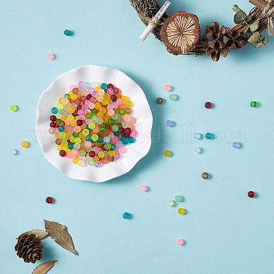 Матовые прозрачные стеклянные бусины&nbsp;FGLA-TA0001-01-6mm-1