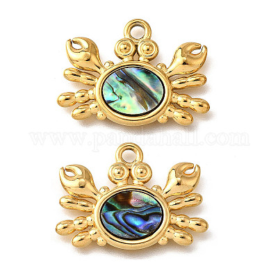 Подвески из натуральной ракушки пауа из нержавеющей стали 304 STAS-C122-21A-01G-1