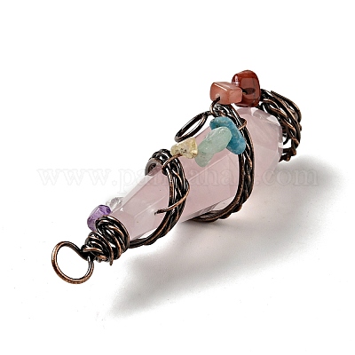 Подвески из розового натурального кварца G-G860-03R-02-1