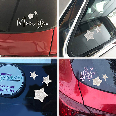 Star Shape Glass Rhinestone Car Stickers 