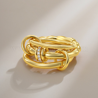 Латунные микро проложить пальцев кольца кубического циркония FS-WG6545E-02-1