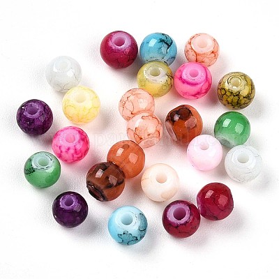 Выпечка окрашенные стеклянные бусины X1-DGLA-S115-4mm-MS-1