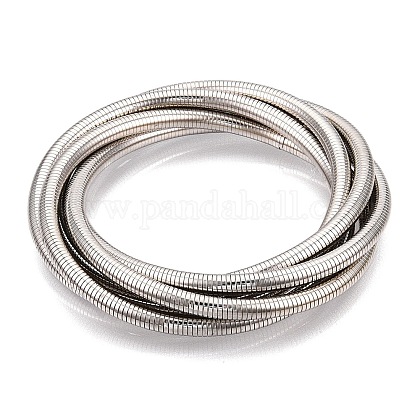 プラチナ バングル 鉄製の丸い蛇のチェーンのバングル 男性と女性のための