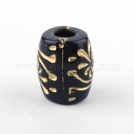 Column with Flower Plating Acrylic Beads PACR-Q102-130B-1
