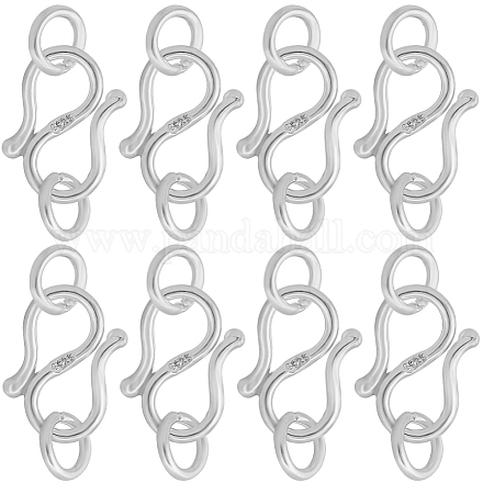 SUNNYCLUE 8Pcs 925 Sterling Silver S Shape Clasps STER-SC0001-18-1