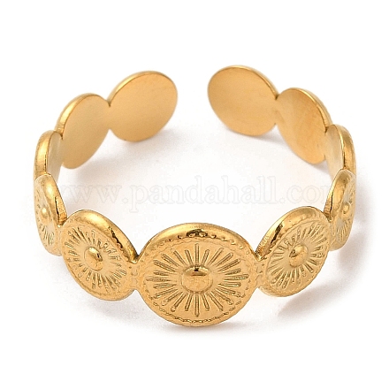 Открытое манжетное кольцо из нержавеющей стали 304 RJEW-K248-03G-1