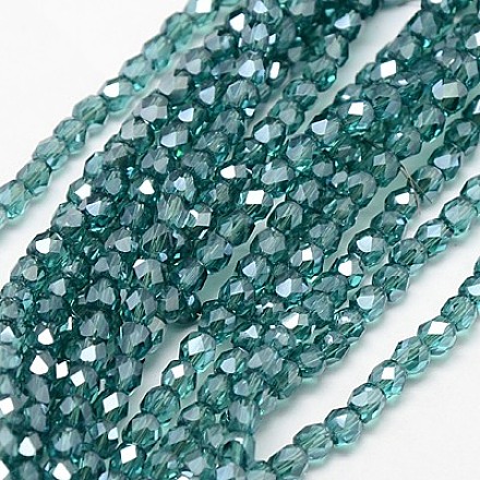 Chapelets de perles en verre électroplaqué EGLA-F001-F12-1