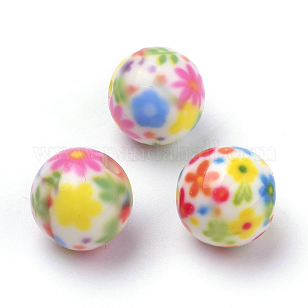 Perles acryliques imprimés opaques X-MACR-S271-10mm-22-1
