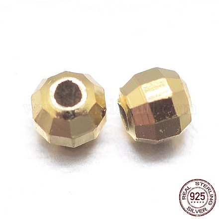 Perles intercalaires rondes à facettes 925 en argent sterling STER-M103-03-2mm-G-1