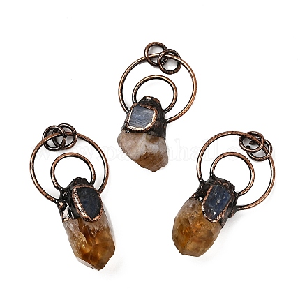 Большие подвески из натурального кианита и желтого кварца G-B149-04R-01-1