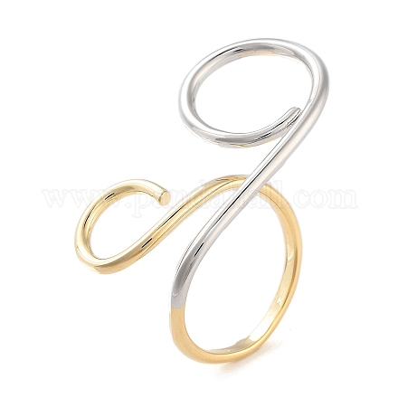 Латунная открытая манжета для женщин RJEW-C102-10GP-1